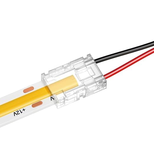 JACKAL 8mm LED Strip Light Connector for 12V/24V LED Strip | 2 Pin No Solder Wire to Strip Clip | LED Connector for Home Decoration, Car Lighting, DIY Use | India Compatible (Pack of 10)