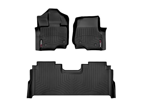 WeatherTech Custom Fit FloorLiners for Ford F-150 Raptor F-150 F-150 Lightning - 1st & 2nd Row (44697-1-6) Black