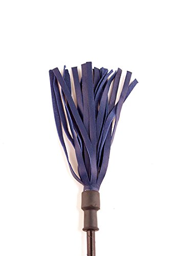 Rouge Garments - Lederen rijplaat met afgeronde houten handvat, blauw, per stuk verpakt (1 stuk) - Afbeelding 3