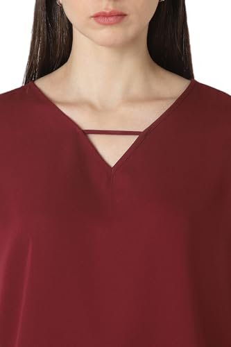 Image of Van Heusen Women's Polyester Regular Fit V-Neck Formal Top