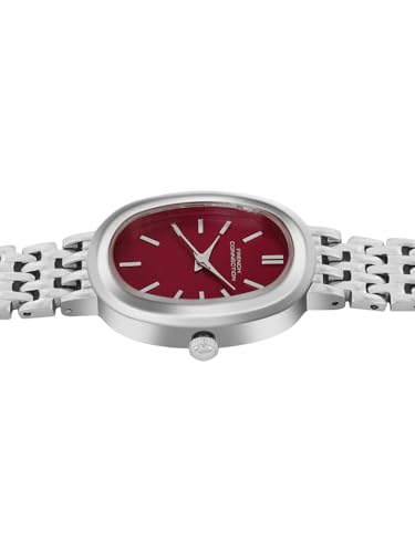 Image of French Connection Sunray Burgundy Oval Dial with Stainless Steel Strap Watch for Womens - FCN0130SM