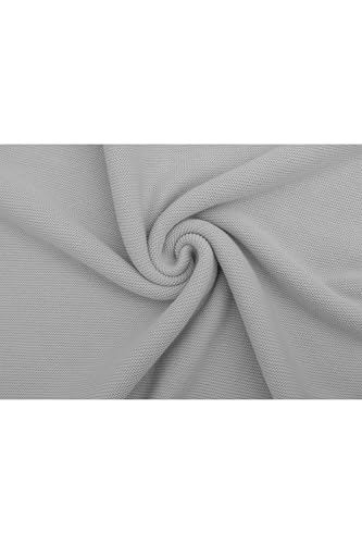 Image of Lilax Cotton Knit Receiving Blanket, Warm Cozy Swaddle Cuddle Stroller Crib Blanket for Newborns Infants & Toddlers 33.5 inch x 31.5 inch, Grey