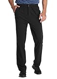 MIER Men's Stretch Hiking Pants Elastic Waist Lightweight Travel Jogger Trousers, Water Resistant,...