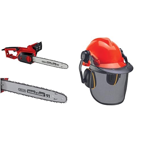 Einhell Motosierra eléctrica, GH-EC 1835, 1800 W, barra de corte robusta, cadena afilada, tensado y reemplazo sin herramientas, lubricación automática, engranajes metálicos. + casco de protección