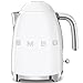 SMEG Calentador de Agua electrico, hervidor KLF03WHEU, 2400 W, 1.7 litros, Acero Inoxidable, Blanco