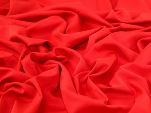 Minerva Les Tissus Crêpe Doux au Toucher Rouge Rubis – au Mètre