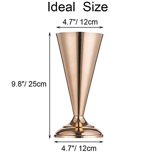 Décorations de mariage pour réception avec ces 10 supports de fleurs dorés de 25 cm - 6