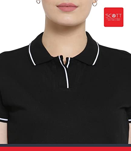 Image of Scott International Women's 100% Pure Organic Cotton Polo Regular Fit T-Shirt