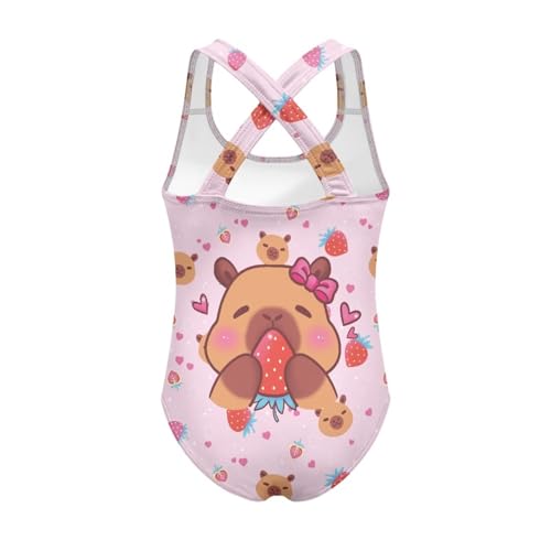 Image of Girls Swimsuit Criss Cross Back 1-Piece Summer Beach Swiwmear