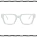 SUNBSR Fashion Square Glasses for Women Men Trendy Thick Frame Computer Eyeglasses Black Frame Clear Lens eyewear（White）