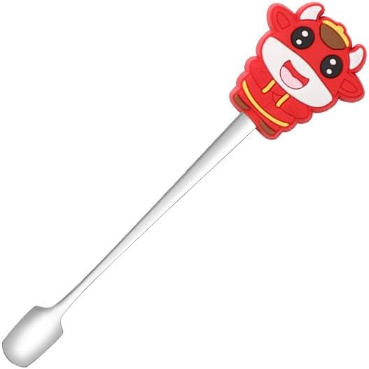 Silverware Flatware Set, 1/4/6/8/10pcs Creative Small Spoon Cartoon Stainless Steel Coffee Stirring Spoon Dessert Spoon Gift Spoon(Green,10Pcs)