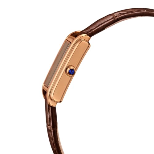 Image of Poshi Sanda Premium White Brass Sqaure Dial Watch | 200mm Rose Gold Stainless Steel Strap Quartz Watch for Women