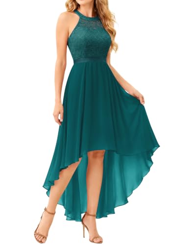 Image of Wedtrend Women's Semi Formal Dresses Halter Bridesmaid Dresses Wedding Guest Dress High Low Prom Dress