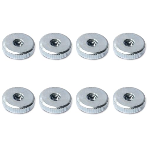 MroMax ローレットナット M6 ツマミナット 薄型タイプ サムナット 刻み付きサムナット 親指ナット 平頭ローレットナット ローレットサムナット 亜鉛メッキ 炭素鋼 シルバーブルー 径20mm 高さ5mm 8個入り