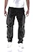 JACK & JONES Mens Cargo Combat Trouser Relaxed Fit Button Fastening Pants for Men UK, Black- 36W / 34L