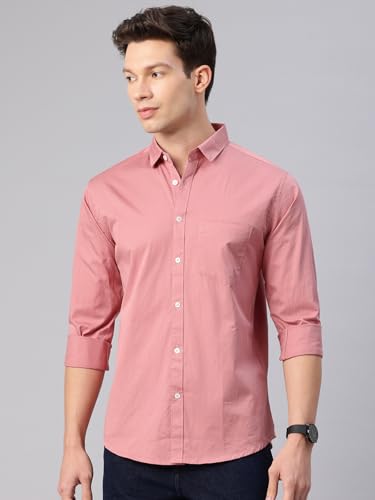 Image of Majestic Man Men's Cotton Slim Fit Solid Casual Shirt