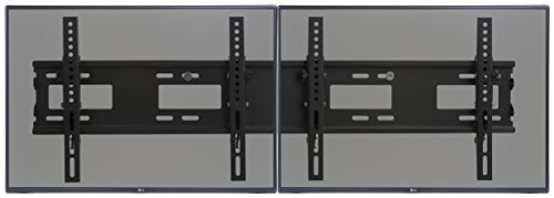 Displays2go, Wall TV Bracket with Dual Mount, Steel Construction – Black Finish (MNBD2642S2)