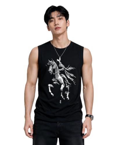Image of JUGULAR Tank Tops Sleeveless T-Shirt for Men Gym Wear Vest Printed Stylish Round Neck Running for Sports Workout Fitness & Casual or Beach Wear