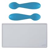 ezpz Tiny Spoon + Tiny Placemat - baby essentials spoon and mat