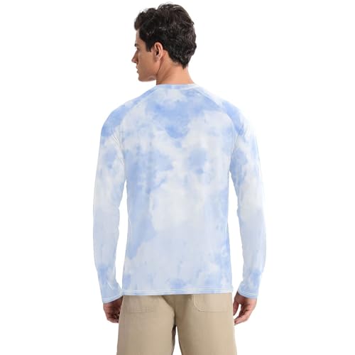 Men Sun Shirts Men's Rash Guard Shirts UPF 50+ Protection Crew Neck Long Sleeve Shirt Grey Marble2