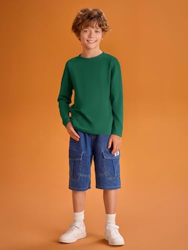 Image of Haloumoning Kids Boys Long Sleeve Crewneck T-Shirts Tee Tops 5-14 Years