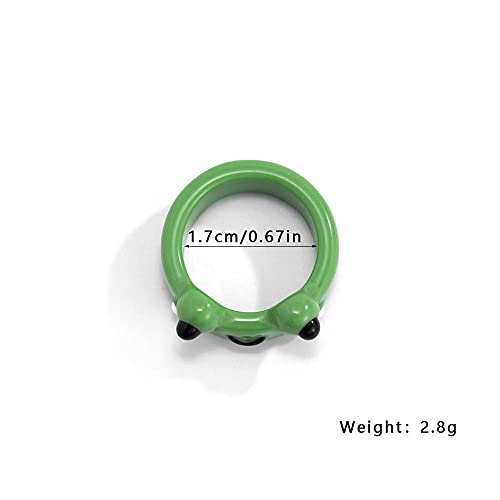 Frog Finger Rings Funny Cute Jewelry Animal Korean Colorful Contrast Chick Acrylic(orange-chick)2