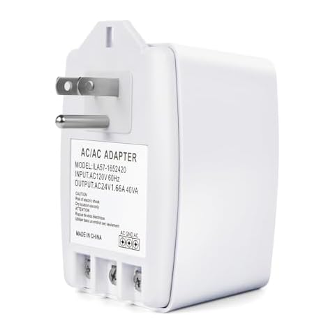 24V 40VA Transformer, Doorbell Transformer Plug in Compatible with Nest, Ecobee, Sensi, Honeywell All Versions of Ring Doorbell Thermostat (Wireless White, 40.0, Watts) Cover