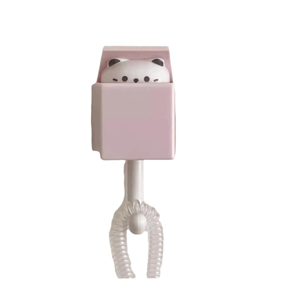 Dazhua Pink 3Pcs Cute Cartoon Cat Self-Adhesive Wall Hooks - No Drill Plastic Hanger For Key And Coat Storage, Fun Home Decor(Pink)