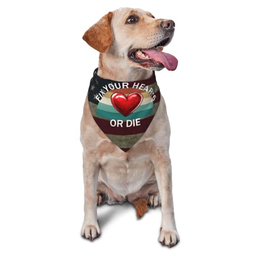 Fix Your Hearts Or Die Dog Scarf Pet Bandana Cat Pet Bibs