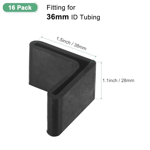 Image of M METERXITY 16-Pack L-Shape Angle Iron Caps, 1.5 x 1.5 Rubber Anti Slip Leg Cover for Shelves /Table, Furniture Leg Cover Floor Protectors Angle Iron Foot Pads