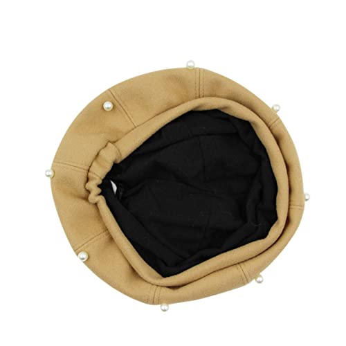 RARITYUS Fashion Cute Wool French Artist Beret Hat Warm Beanie Cap Headwear with Multicolor Flowers Pom Pom for Women Girls4