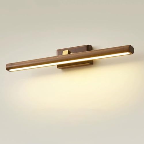 Iluminación de espejo vintage industrial para baño y dormitorio con madera
