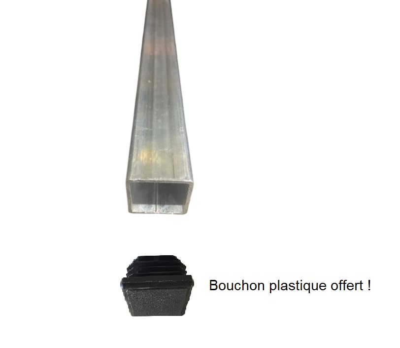 LeMétal – Tube carré acier galvanisé 30x30x2 mm (230 cms) - Longueur au choix de 100 à 300 cms - Bouchon plastique offert !
