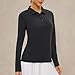 Women's Golf Shirt Long Sleeve Polo Shirt UPF50+ Sun Protection Moisture Wicking Quick Dry Golf Polo Shirt（Black,S