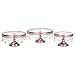 Amalfi Decor Cake Stand with Glass Tops, Round Metal Pedestal Holder with Crystals, Rose Gold, Set of 3