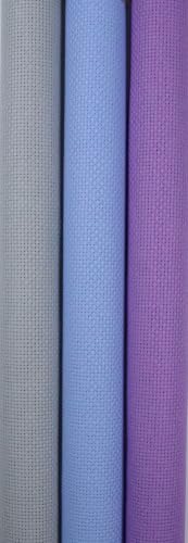 Image of KCS 3 pc of 15 inch x 18 inch(38cmx45cm) 14 Count Cross Stitch Cotton Aida Cloth Needlework Rolled Fabric Box,14CT,Light Grey+Light Blue+Lavender