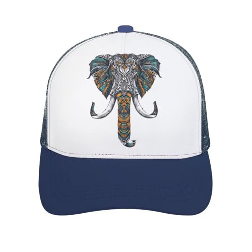 Bohemian Elephant Vintage Adjustable Mesh Back Cap Golf Dad Baseball Hats Breathable Sun Hat for Men Women