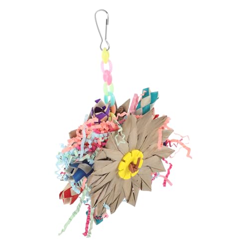 INOOMP パロット用バードトイ 鳥かご吊り下げおもちゃ 鳥用遊具 かじり木