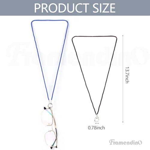 Framendino, 3 Pack Eyeglass Holder Necklace Ring Glasses Strap Chain Stainless Steel Loop Sunglasses for Women Men