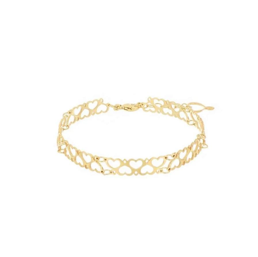 Maman et Sophie Bracciale rigido cuori Argento 925 Dorato BRMAMGISR