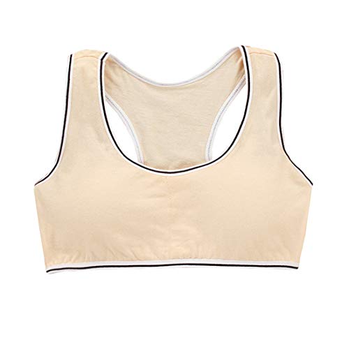 Girls' Bra Developmental Elastic Pure Cotton Solid Color Sports Underwear Vest 5 Pack4