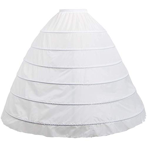CountryWomen 6-Hoops Hoop Skirt Full A-line Bridal Dress Gown Slip Petticoat for Wedding Dress Crinoline Underskirt Ball Gown