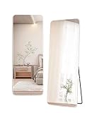 全身鏡 155CM * 45CM 角丸デザイン アルミフレーム 全身ミラー 姿見鏡 かがみ スタンドミラー 壁掛け可 大型 鏡 大きい おしゃれ 玄関 二サイズ