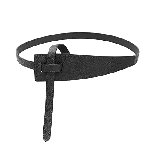 Fashion-Leather-Knot-Belt for Women,No-Buckle-Tie-Waist-Belt-Cinch -Belt for Jumpsuit Coat
