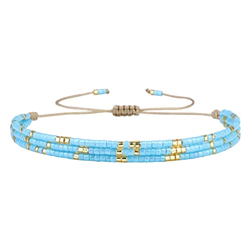 Image of KELITCH Adjustable Multi Strand Bracelets Colorful Miyuki Seed Beads Wrap Bracelets Bangle Women Jewelry