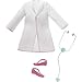 Barbie Careers Fashion Doll & Accessory, Doctor with Curvy Body Type & Brunette Hair Wearing Coat & Flats with Stethoscope