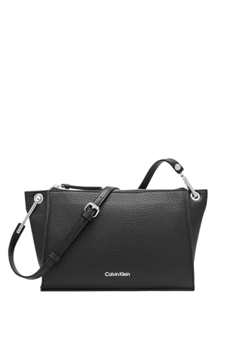 Image of Calvin Klein Reyna Crossbody, Black /Silver Hampton Pebble, One Size