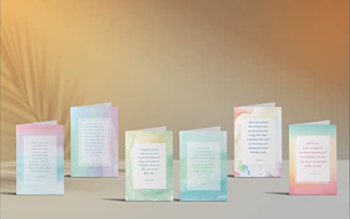 Better Office Products 50 Pack Inspirational Christian Greeting Cards With Envelopes, 6 Bible Verses, 6 Designs, 4 X 6 Inch, Encouragement Cards, Scripture Notecards For All Occasions (Watercolor) #TOP2