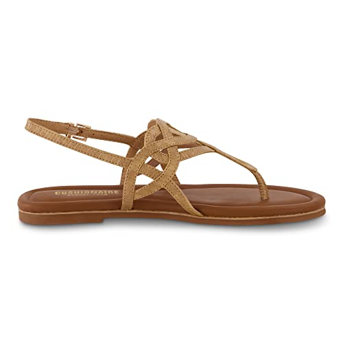 CUSHIONAIRE Women's Judit flat sandal +Comfort Foam, Wide Widths Available4