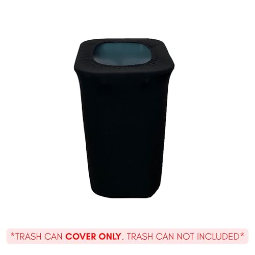 Image of YOUR CHAIR COVERS - 7 Gallon Spandex Office Trash Can Cover - Black (Cover ONLY, Trash CAN NOT Included)